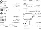 Szerszámkészlet, 59db, 1/4" CV.; 10 dugófej(4-13mm), racsnis kar+fogók,csavarhúzók, imbuszkulcs,BIT-ek