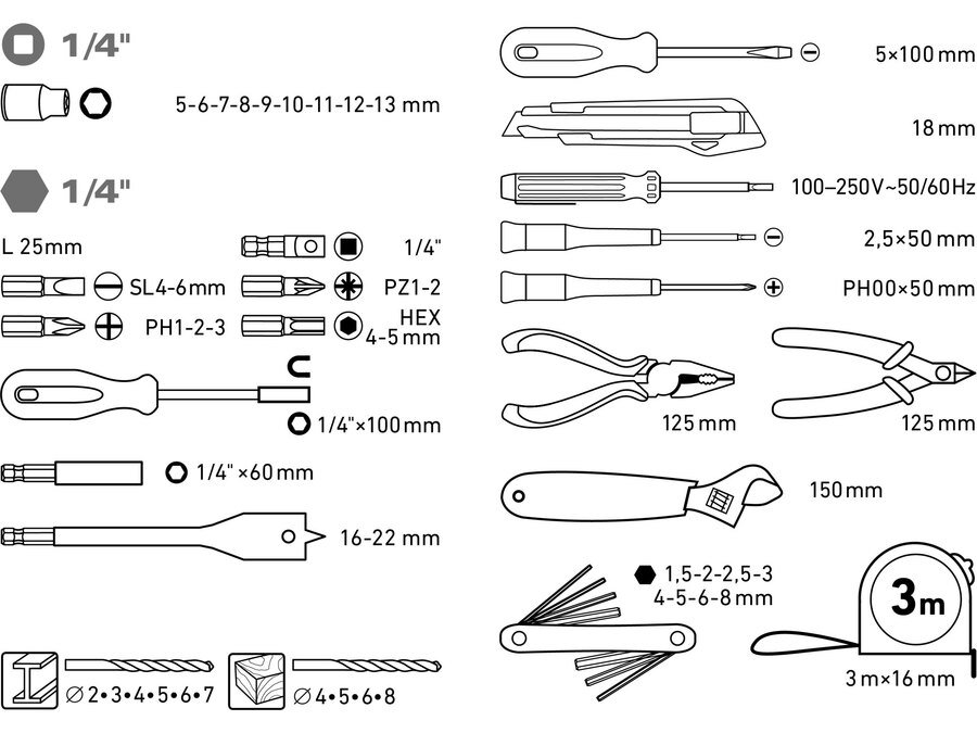 Akkus fúrócsavarozó, 12V, Li-ion, szénkefe mentes, 1db 2000 mAh akku + 46 db szerszámkészlet